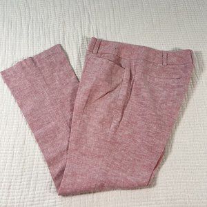 New York & Company 7th Avenue Design Studio Pink/Red Linen Blend Pants Size 6